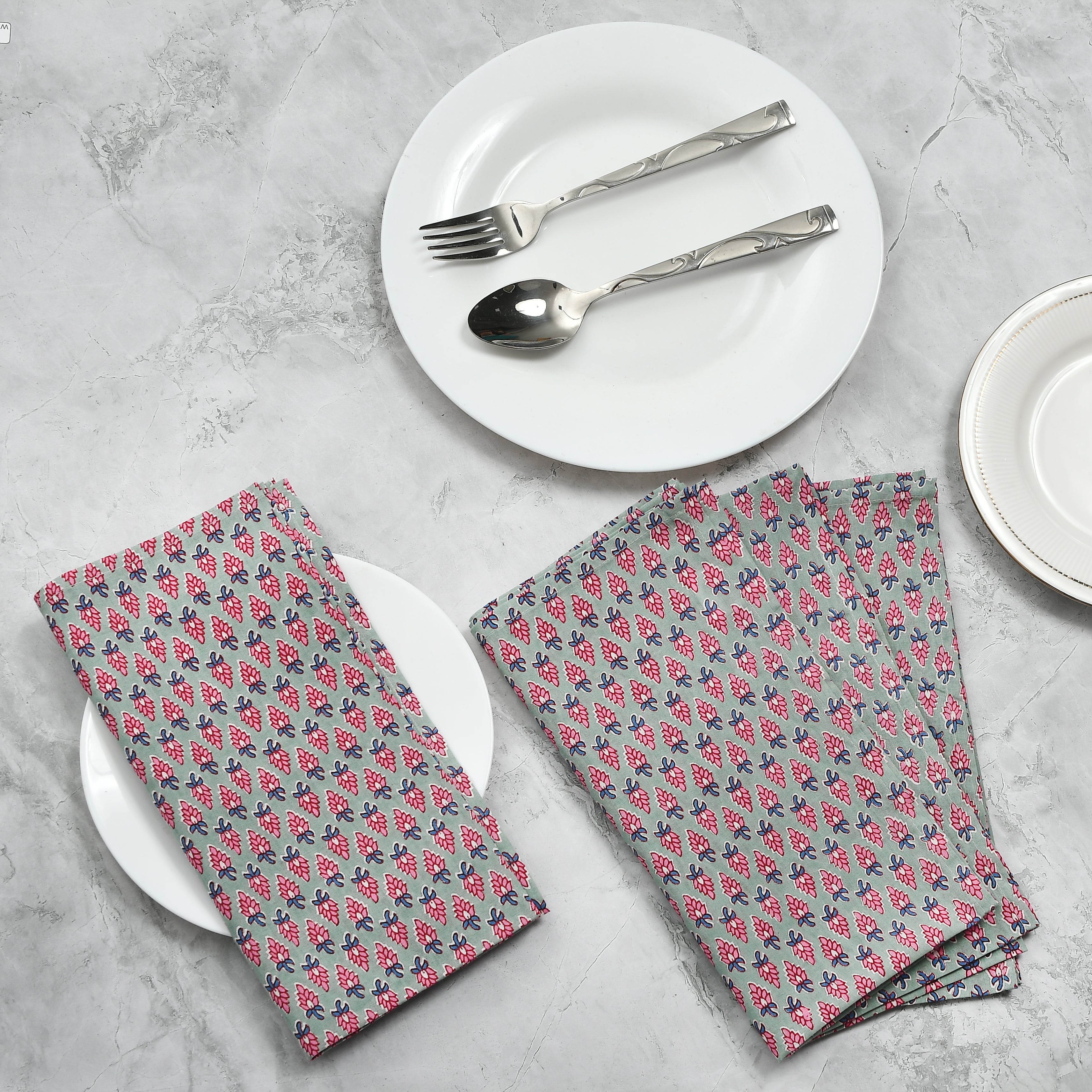 Cotton Cloth Napkins - Grayish Teal