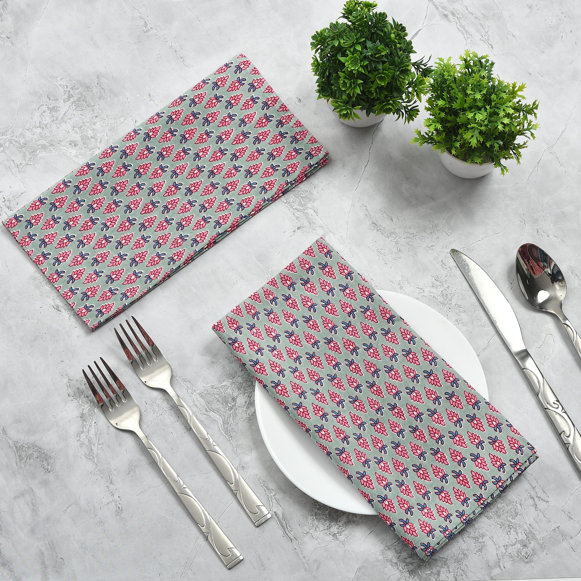 Cotton Cloth Napkins - Grayish Teal