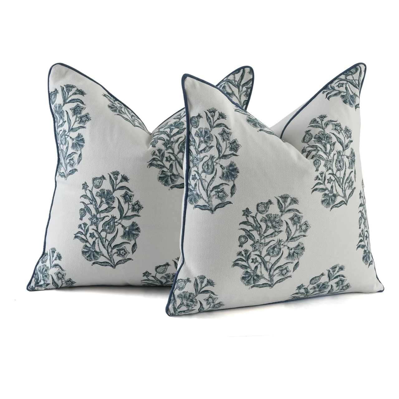 Boho Cotton Pillow Covers - Indigo Blue (Set of 2)