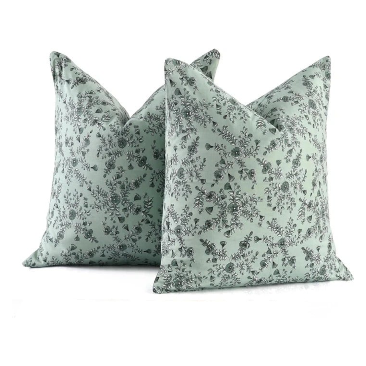 Boho Cotton Pillow Covers - Laurel Green (Set of 2)