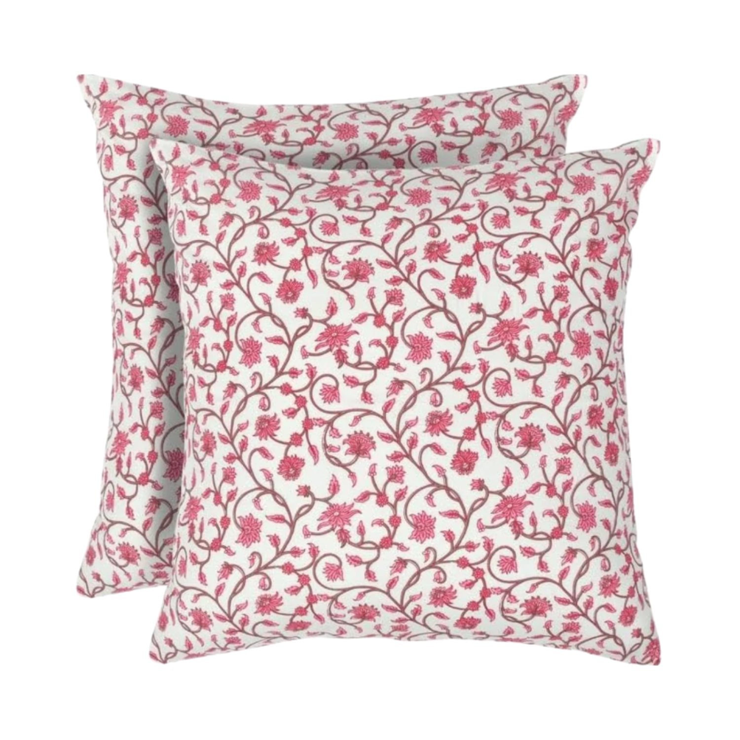 Boho cotton pillow covers set of 2 with hand-block printed patterns
