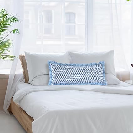 Cotton Ruffle Sham Cover - Apatite Blue