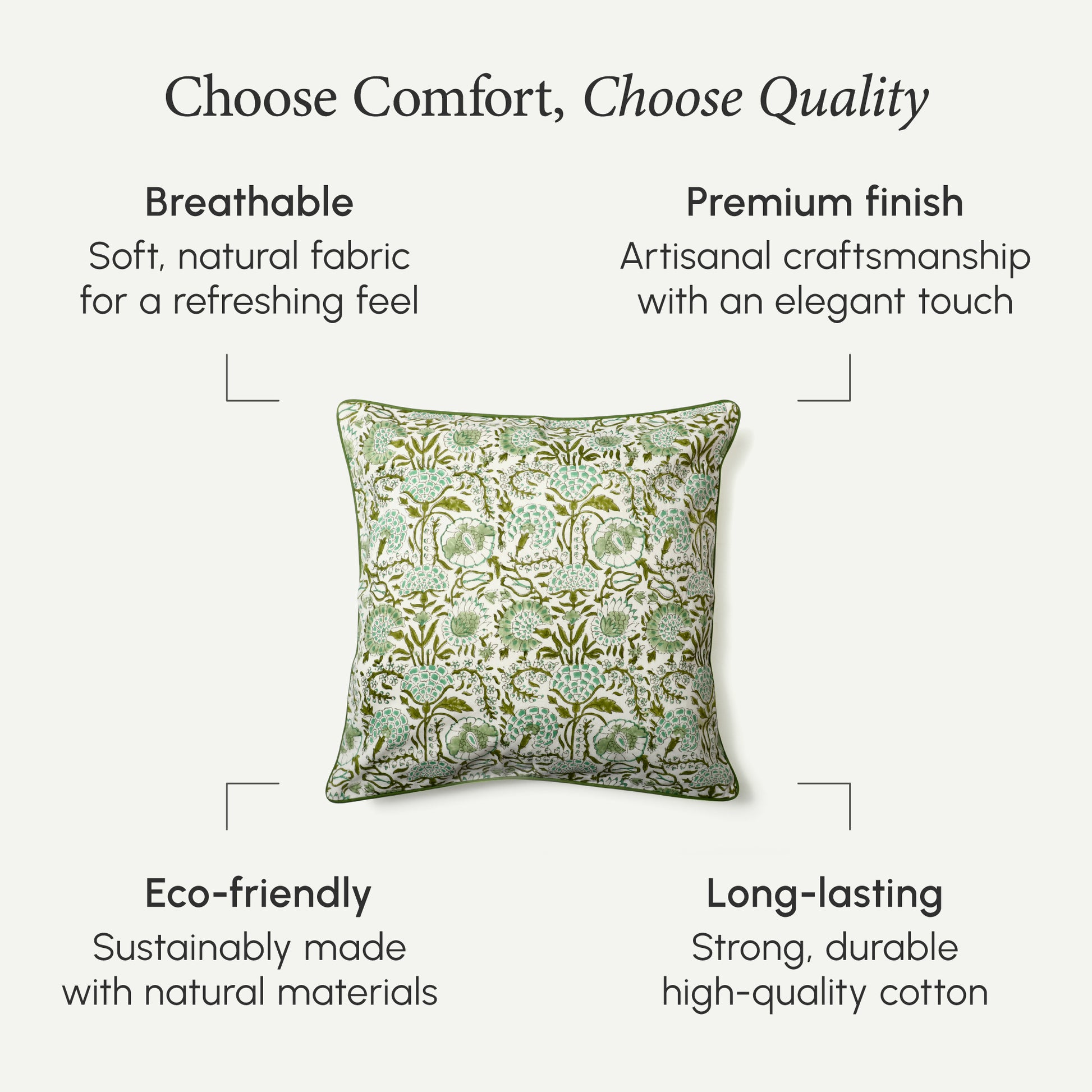Piping Throw Pillow Covers - Agate Green (Set of 2)