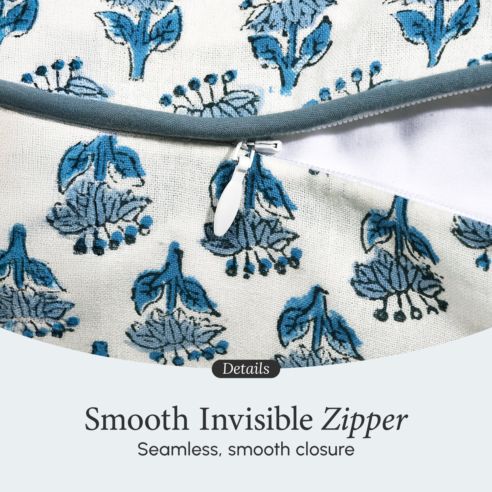 Piping Throw Pillow Covers - Apatite Blue (Set of 2)