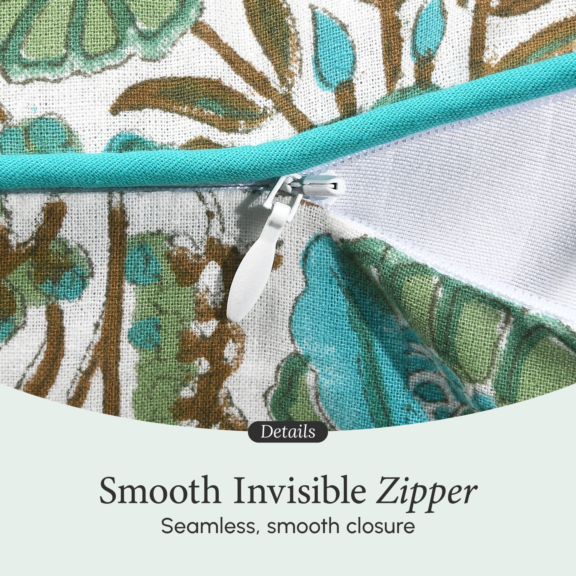 Piping Throw Pillow Covers - Aqua Green (Set of 2)