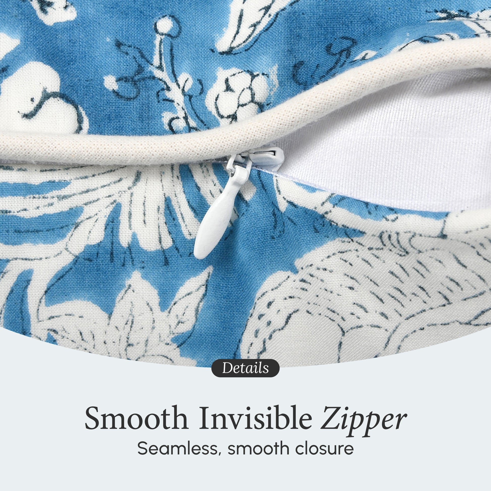 Piping Throw Pillow Covers - Blue Sapphire (Set of 2)