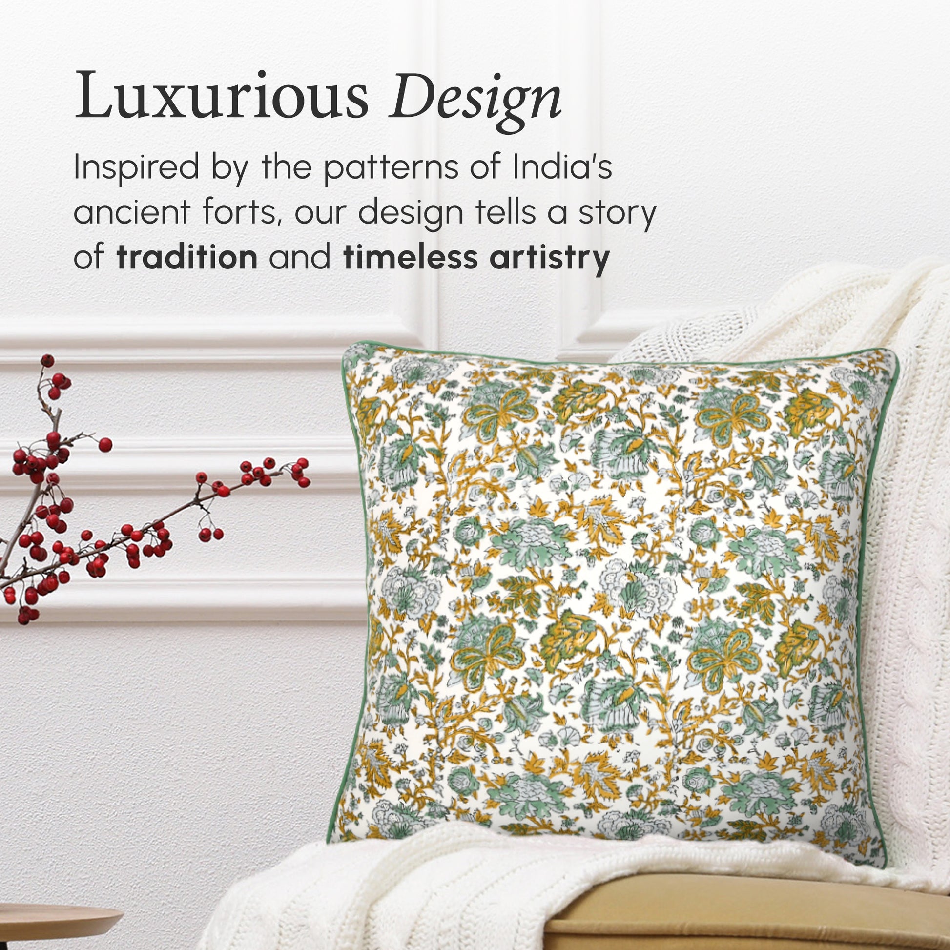 Piping Throw Pillow Covers - Topaz Blue (Set of 2)