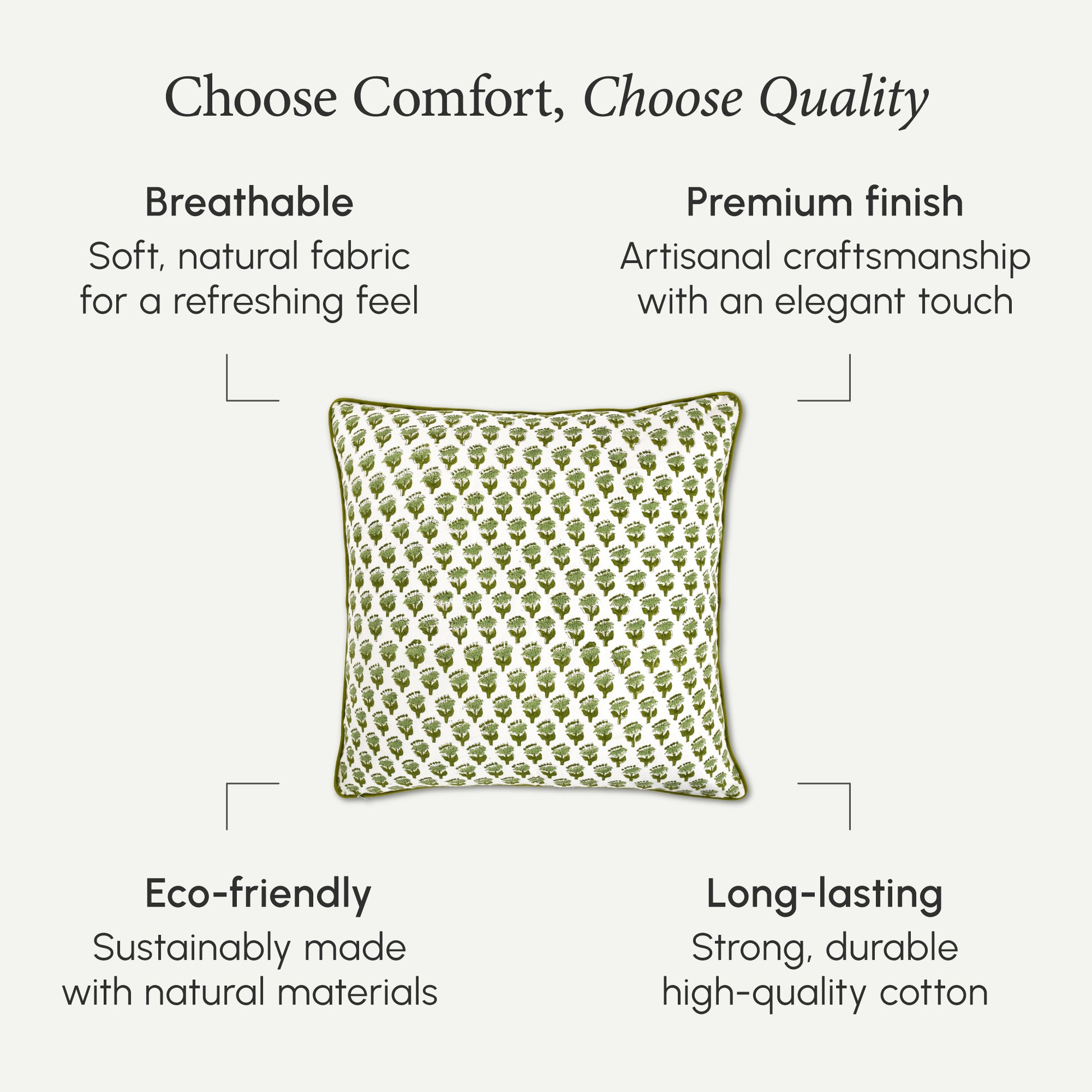 Piping Throw Pillow Covers - Emerald Green (Set of 2)