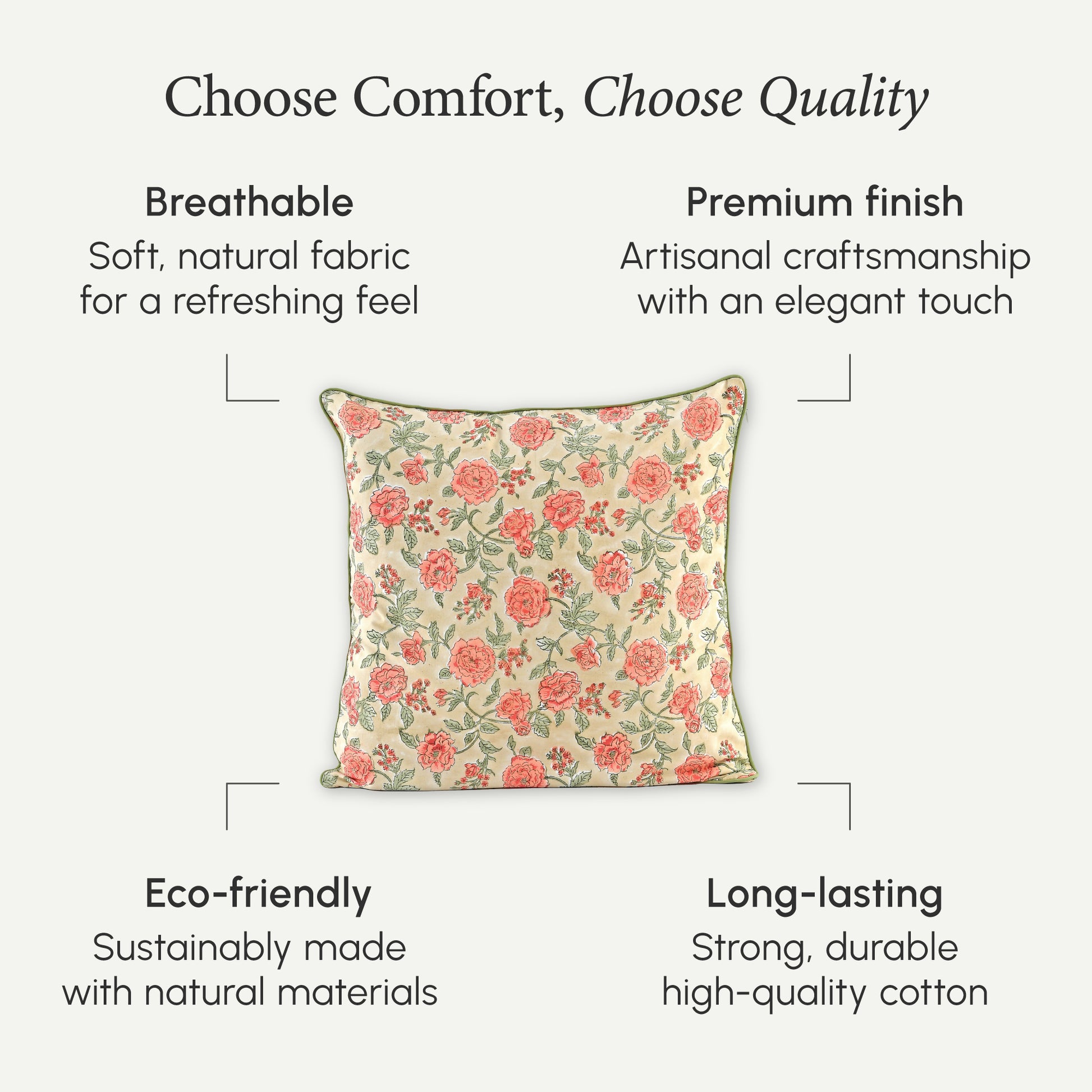 Piping Throw Pillow Covers - Fire Opal (Set of 2)