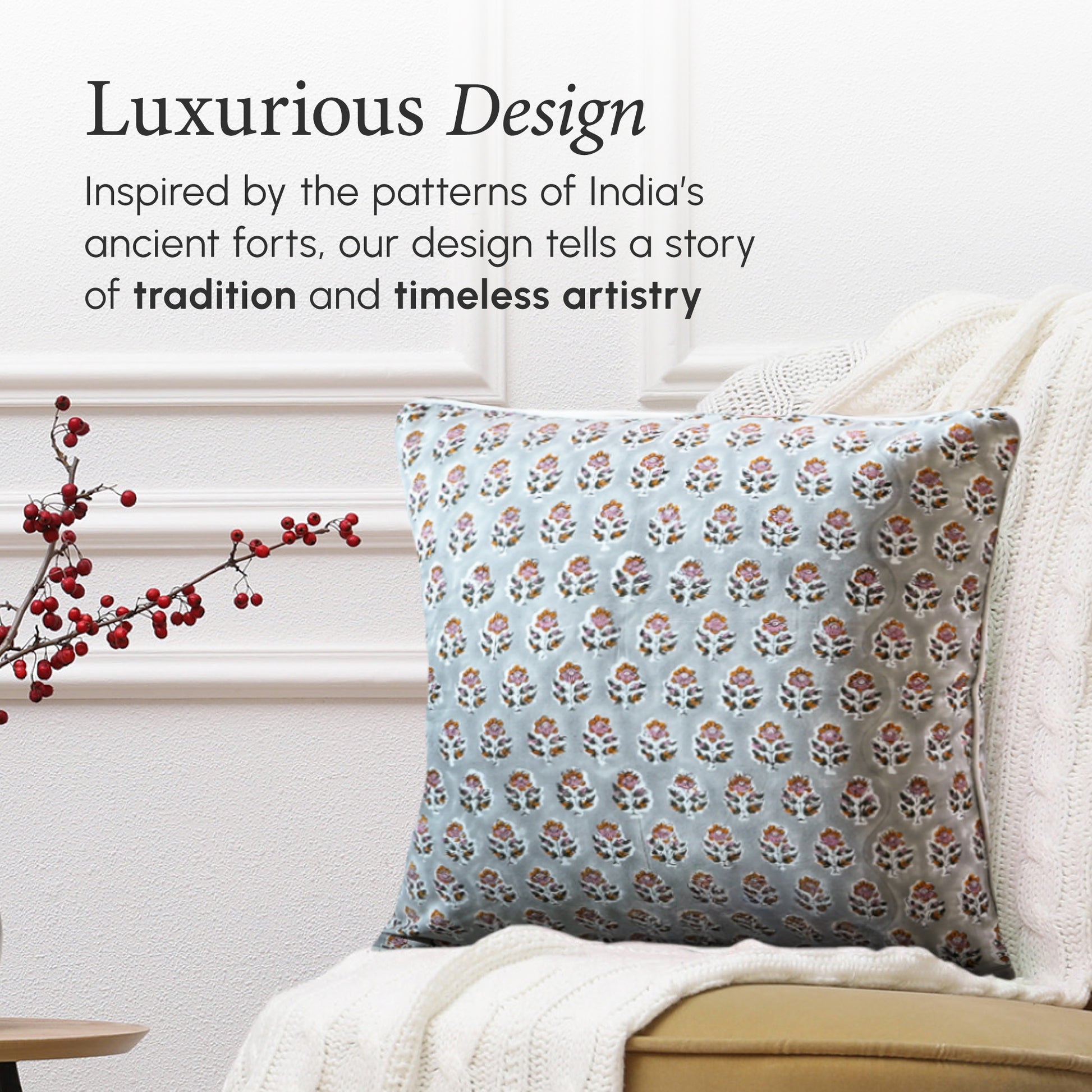 Piping Throw Pillow Covers - Labra Gray (Set of 2)