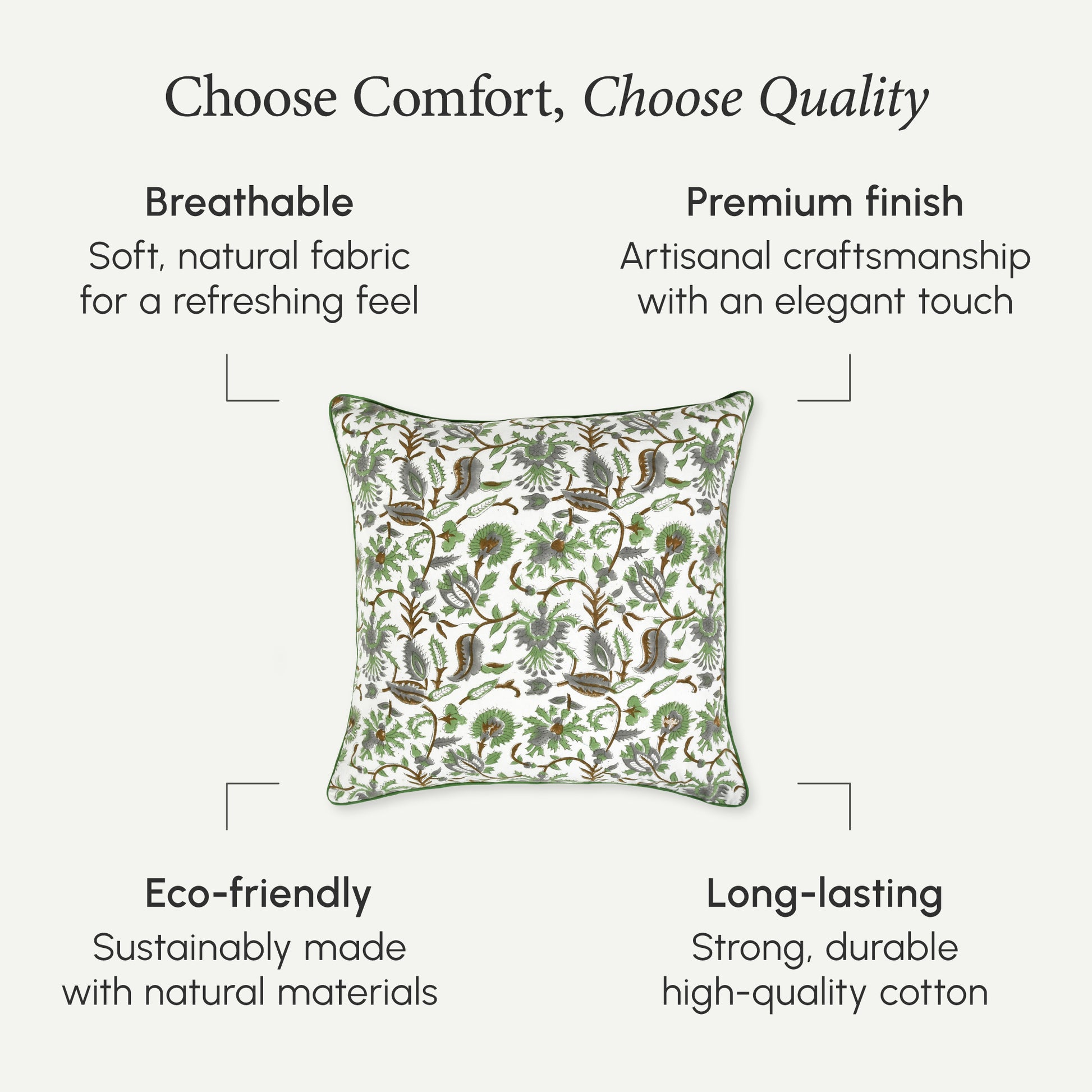 Piping Throw Pillow Covers - Mint Green (Set of 2)