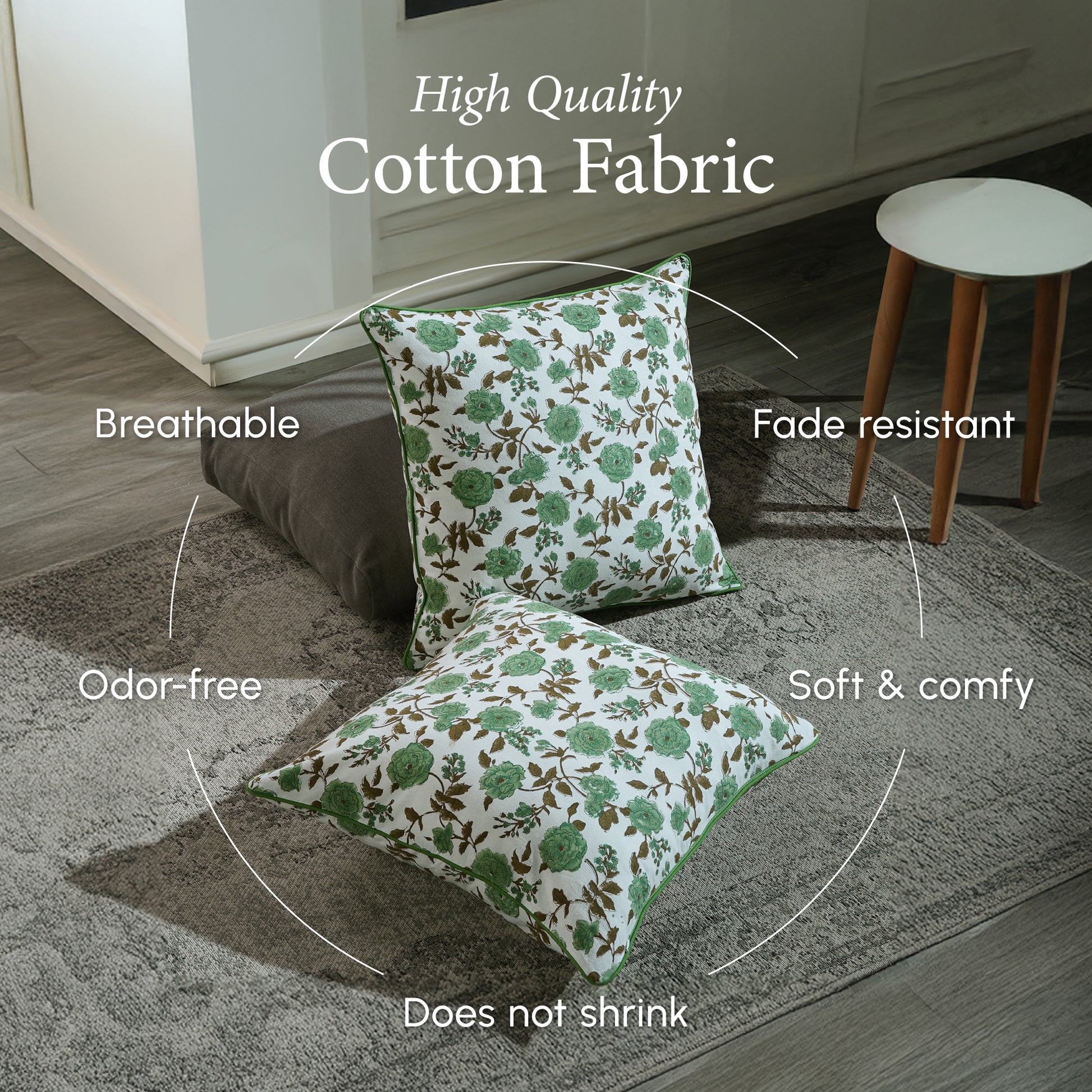 Piping Throw Pillow Covers - Fern Green (Set of 2)