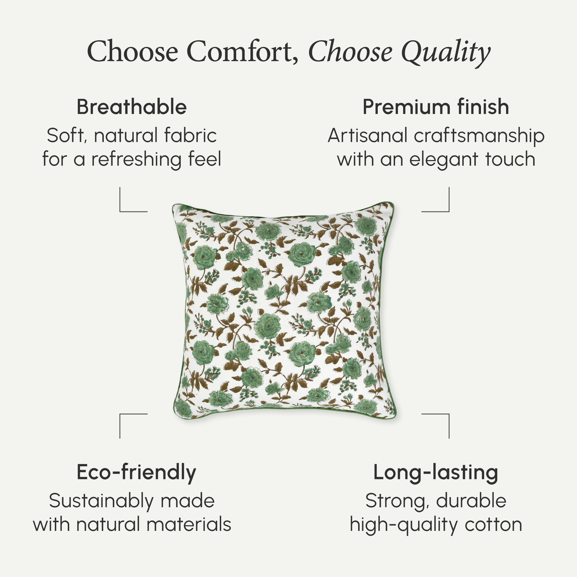 Piping Throw Pillow Covers - Fern Green (Set of 2)