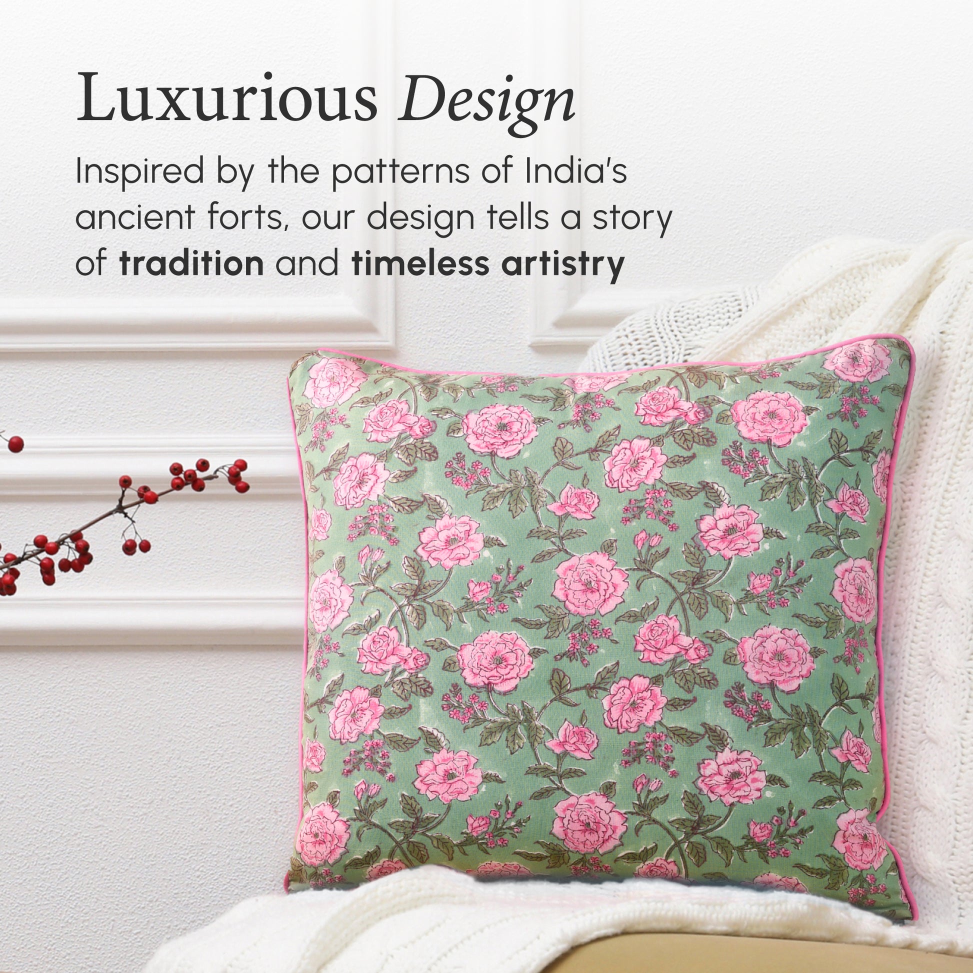 Piping Throw Pillow Covers - Pink Tourmaline (Set of 2)