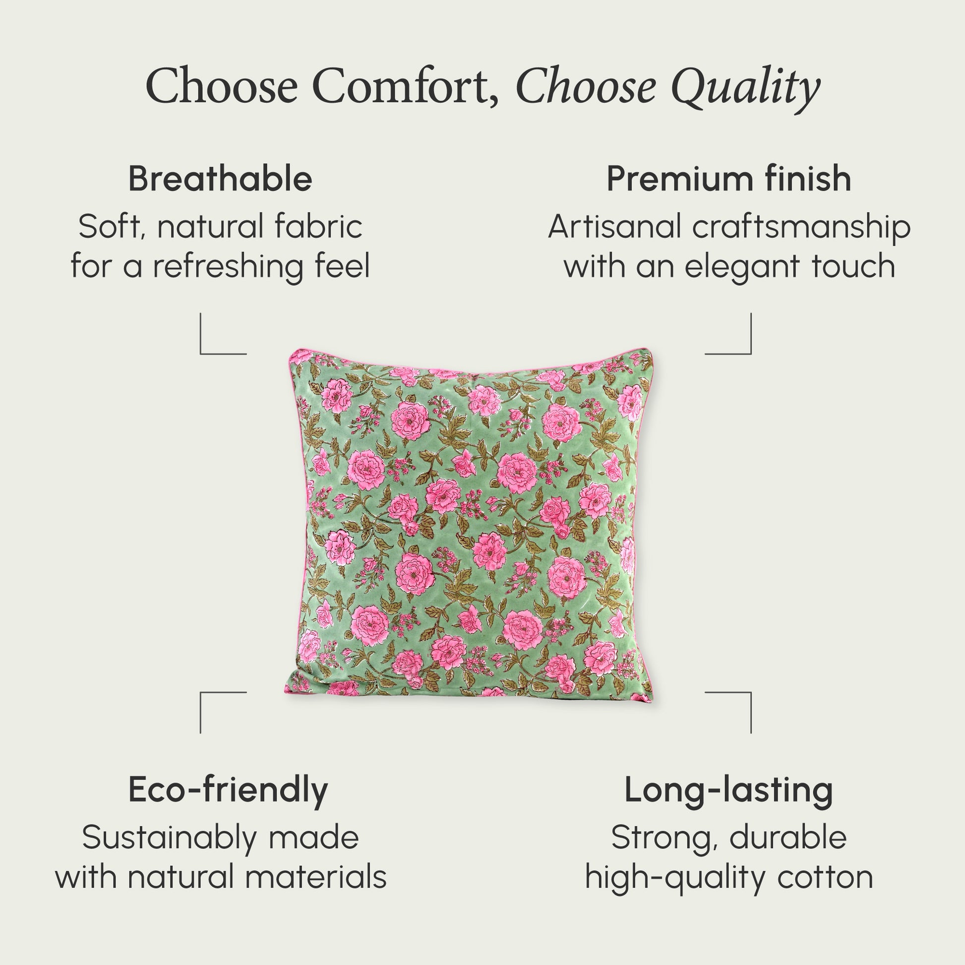Piping Throw Pillow Covers - Pink Tourmaline (Set of 2)