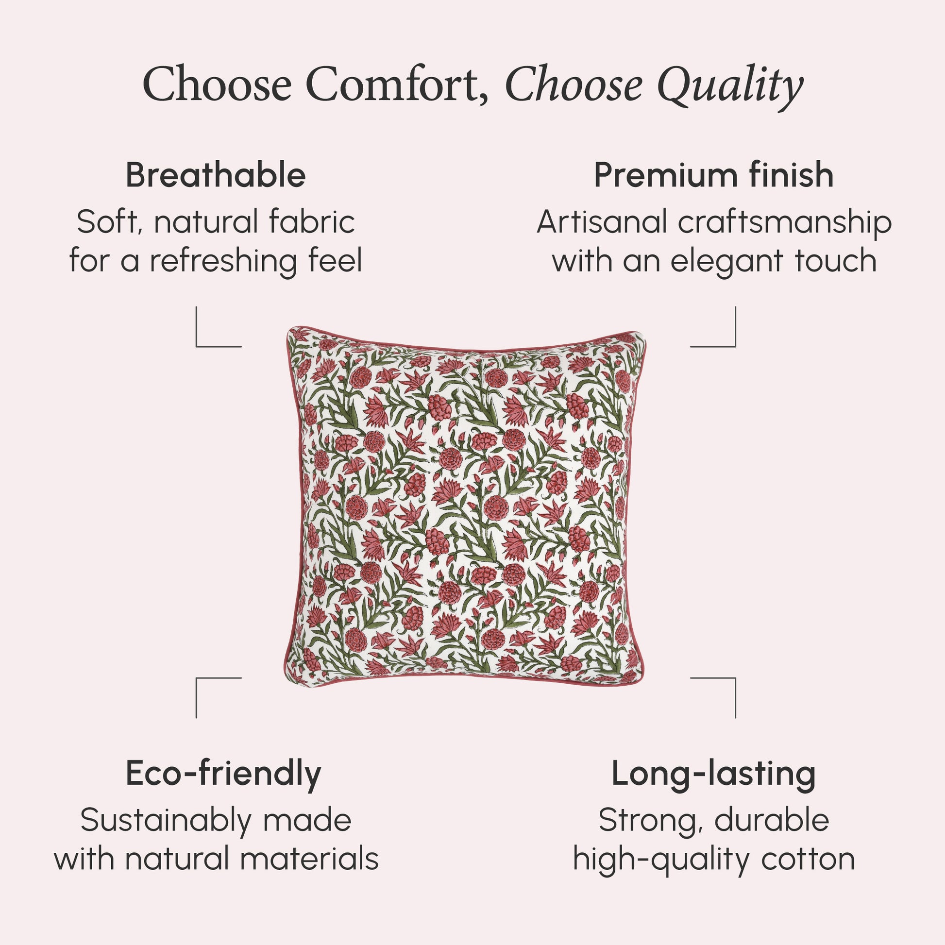 Piping Throw Pillow Covers - Red Garnet (Set of 2)
