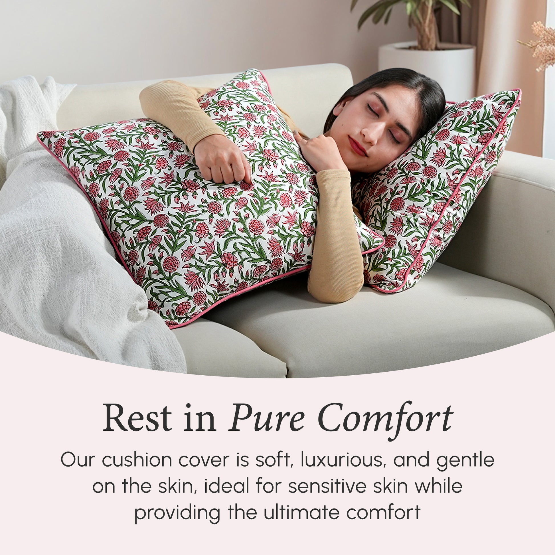 Piping Throw Pillow Covers - Red Garnet (Set of 2)