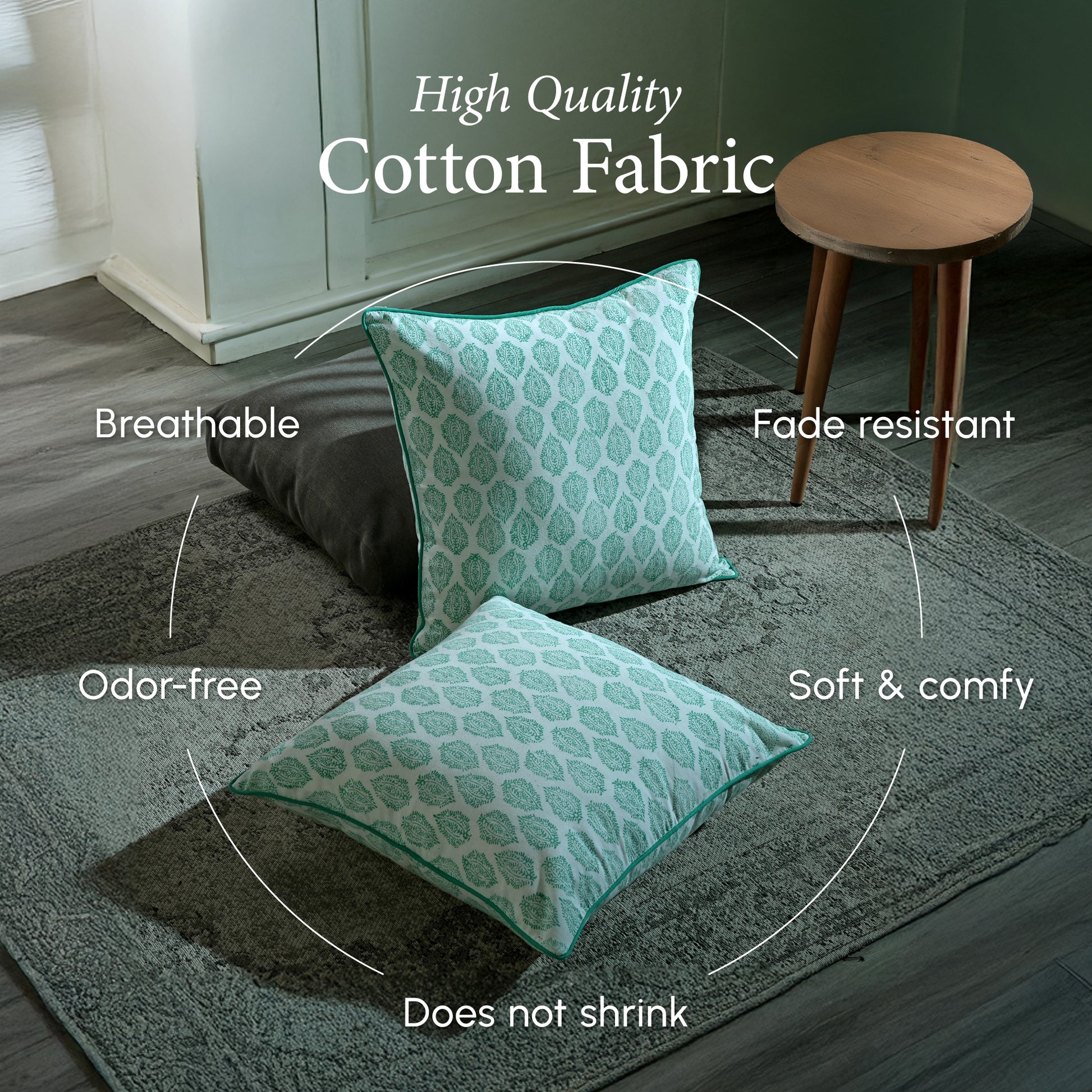 Piping Throw Pillow Covers - Sea Green (Set of 2)