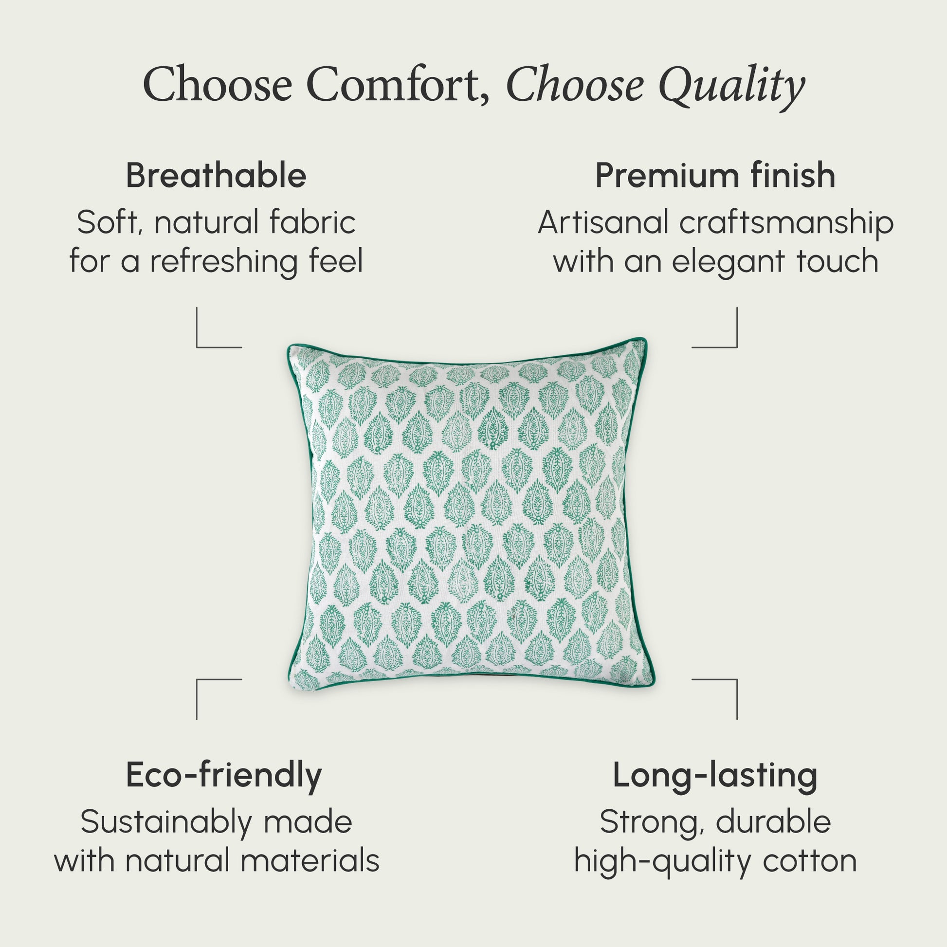 Piping Throw Pillow Covers - Sea Green (Set of 2)