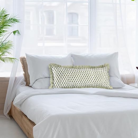 Ruffle Throw Pillow Covers -  Emerald Green
