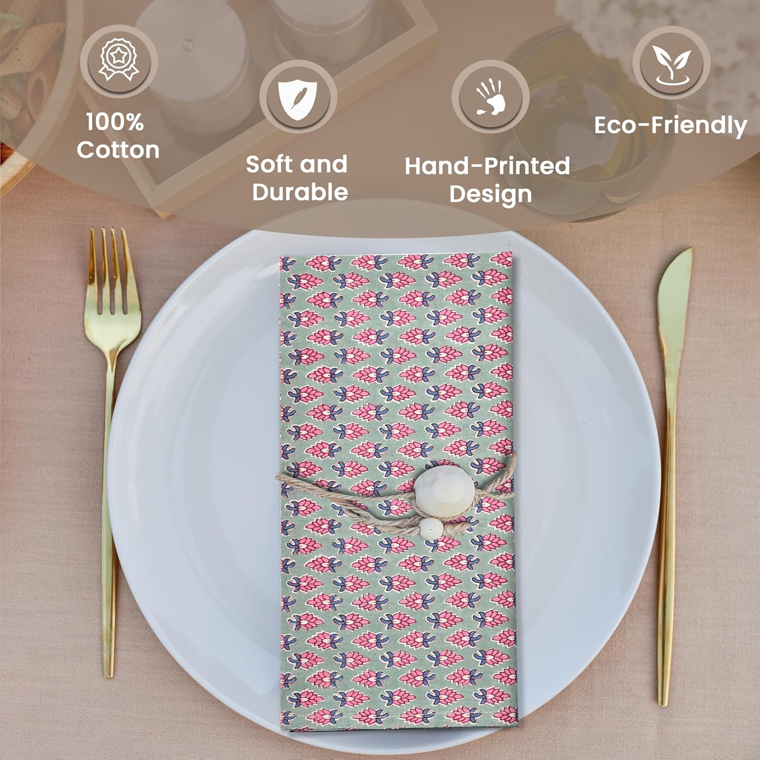 Cotton Cloth Napkins - Grayish Teal