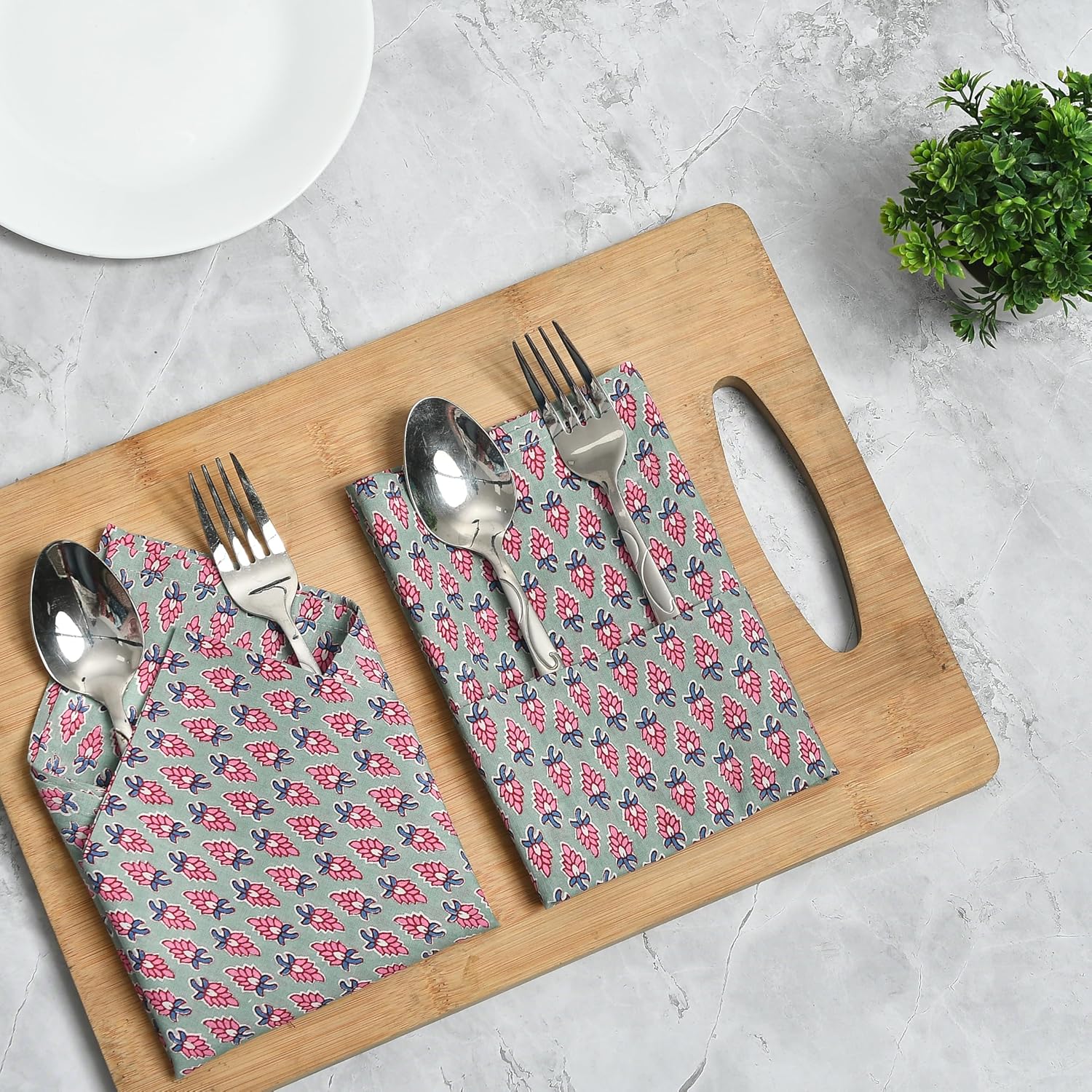 Cotton Cloth Napkins - Grayish Teal