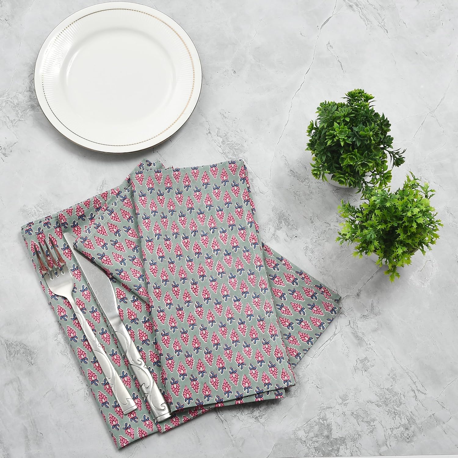 Cotton Cloth Napkins - Grayish Teal