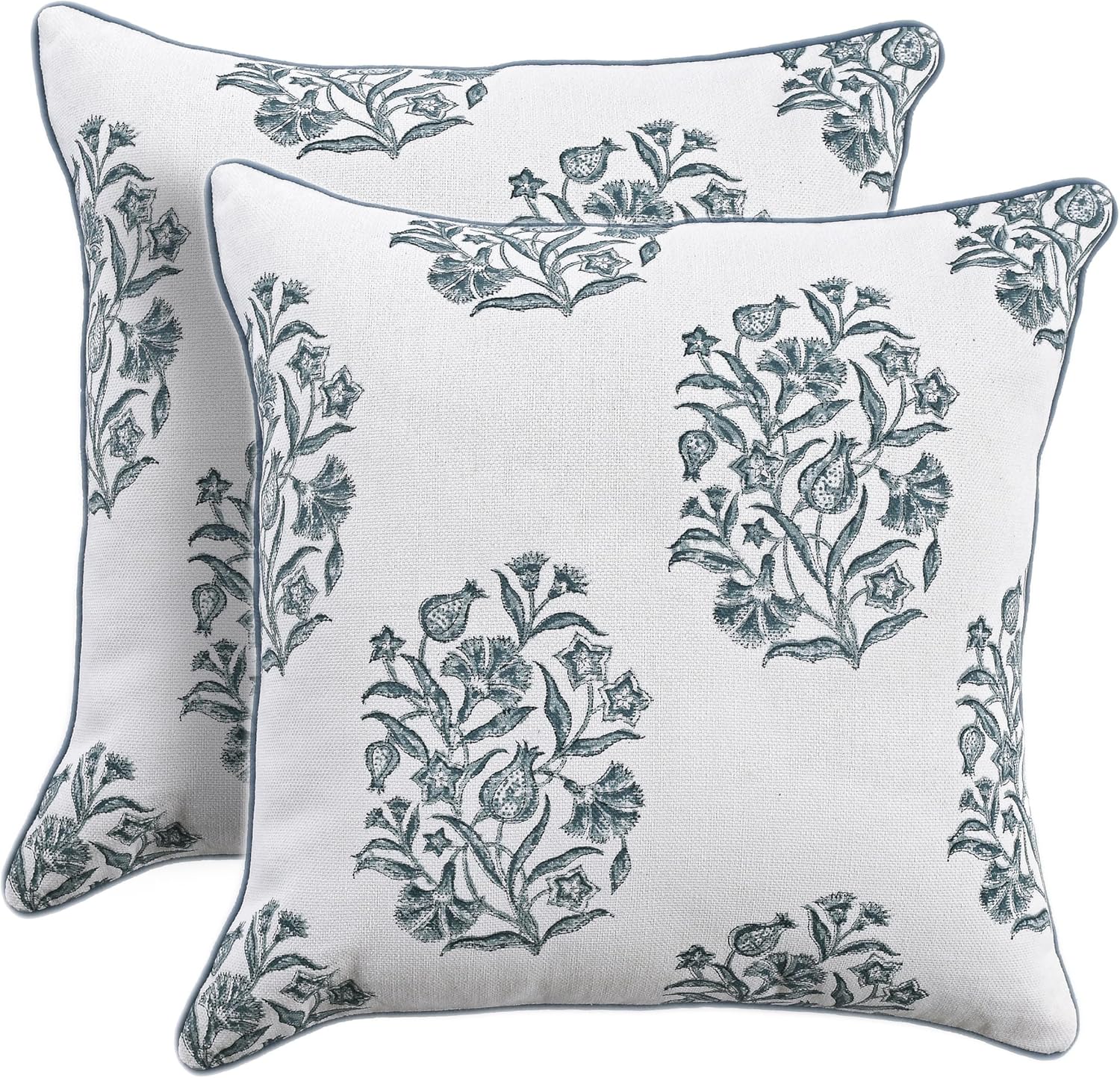 Boho Cotton Pillow Covers - Indigo Blue (Set of 2)