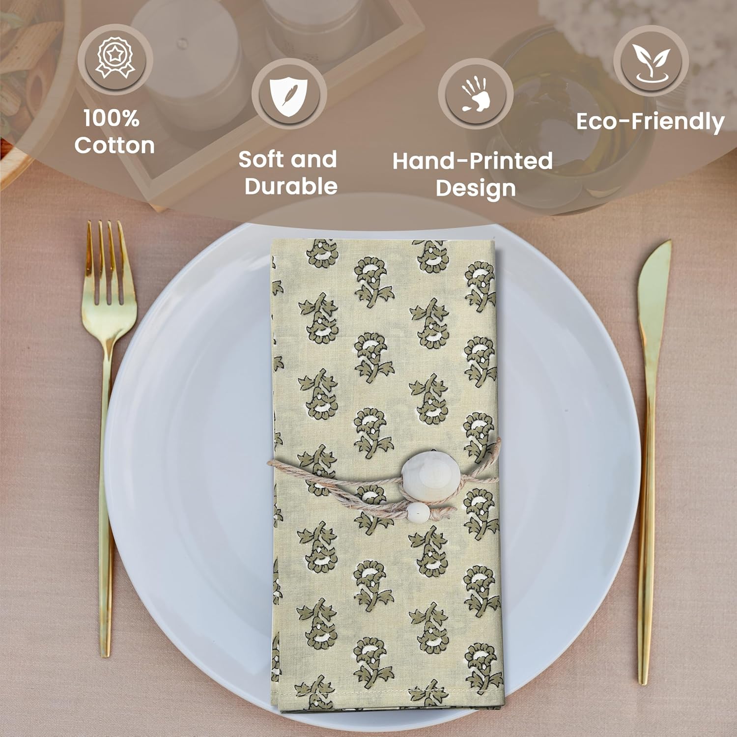 Cotton Cloth Napkins - Irish Coffee