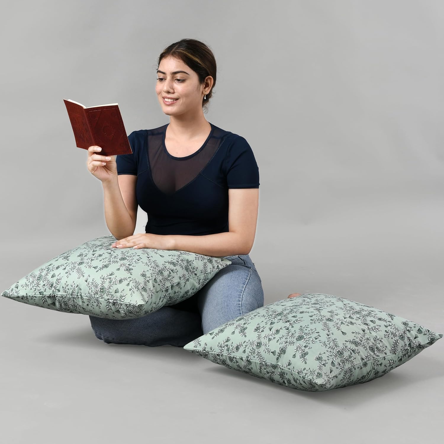 Boho Cotton Pillow Covers - Laurel Green (Set of 2)