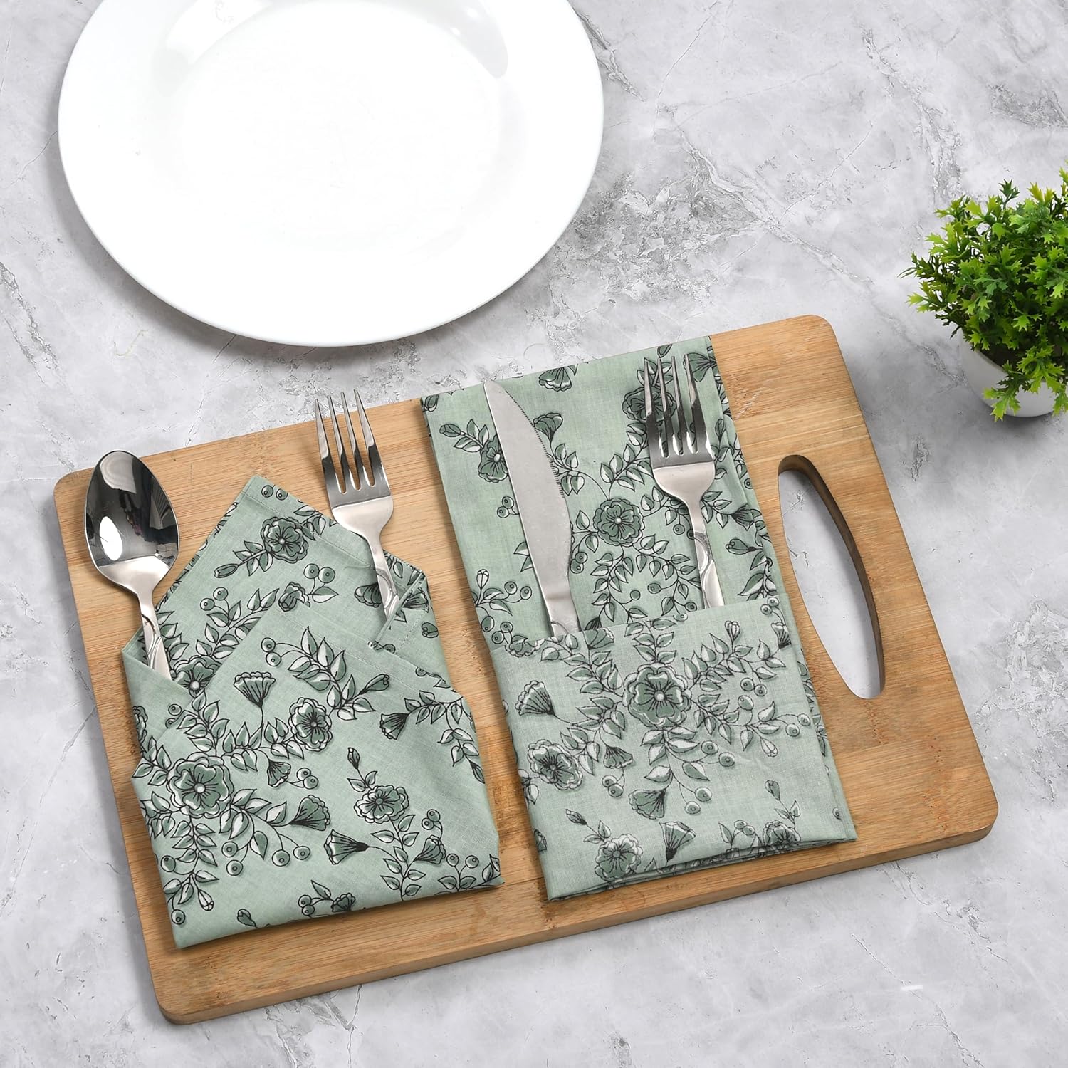 Cotton Cloth Napkins - Laurel Green