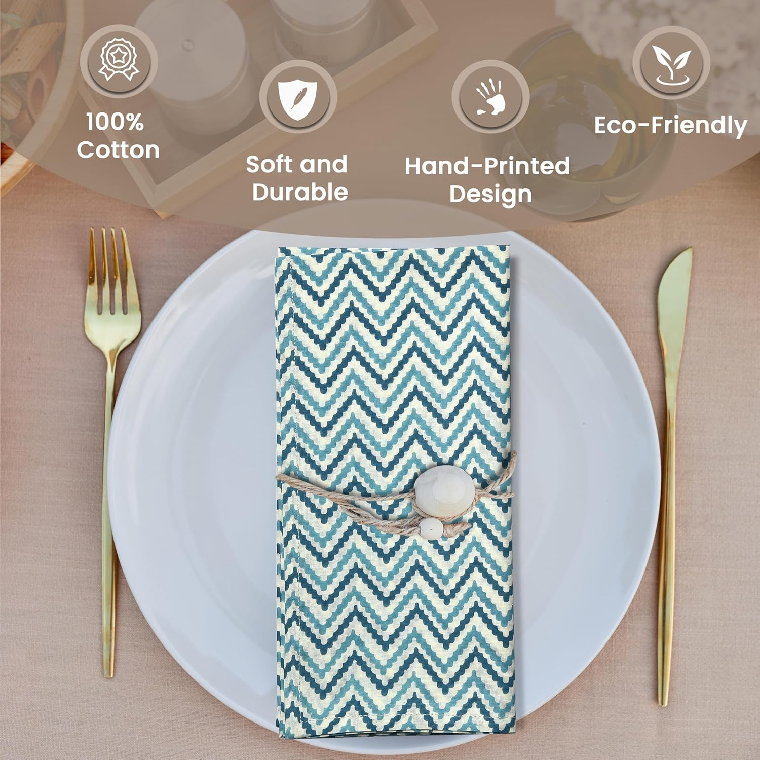 Cotton Cloth Napkins - Sea Blue