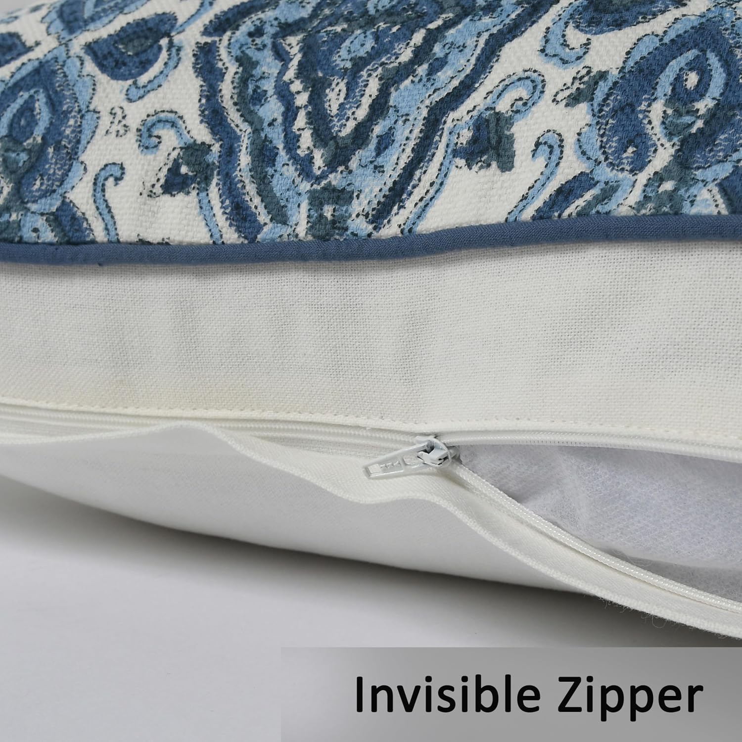 Boho Cotton Pillow Covers - Sea Blue (Set of 2)