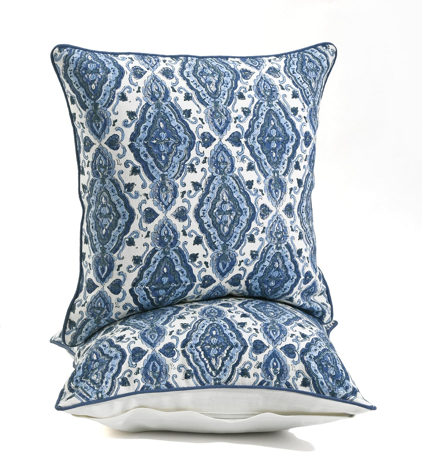 Boho Cotton Pillow Covers - Sea Blue (Set of 2)