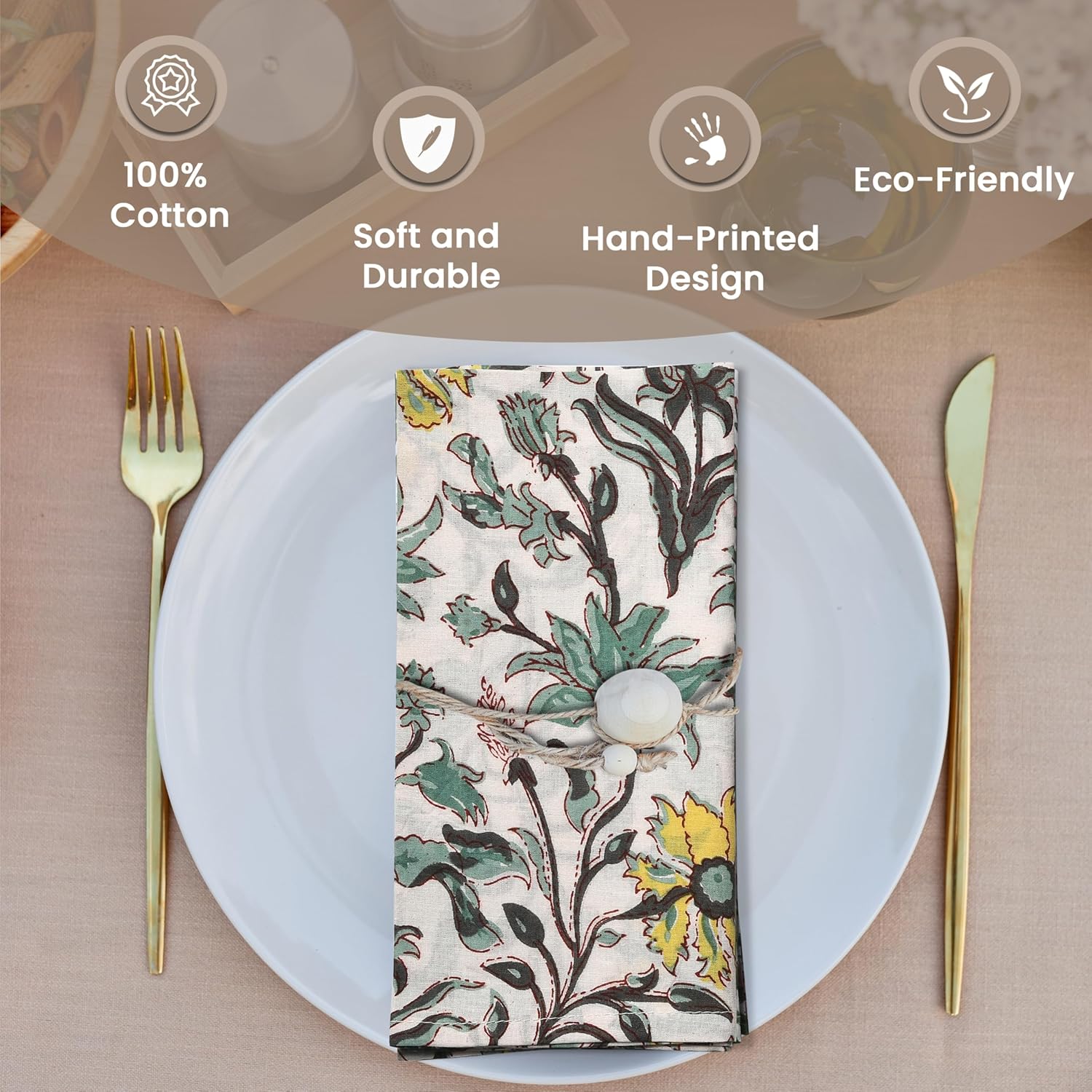 Cotton Cloth Napkins - Sea Green
