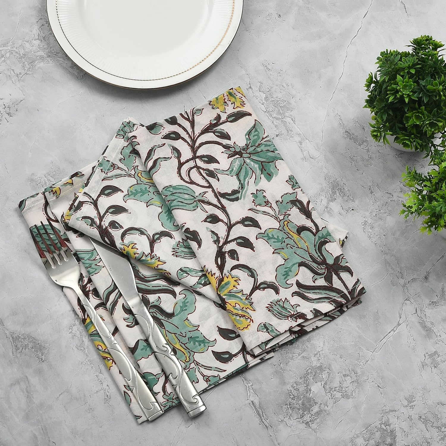 Cotton Cloth Napkins - Sea Green