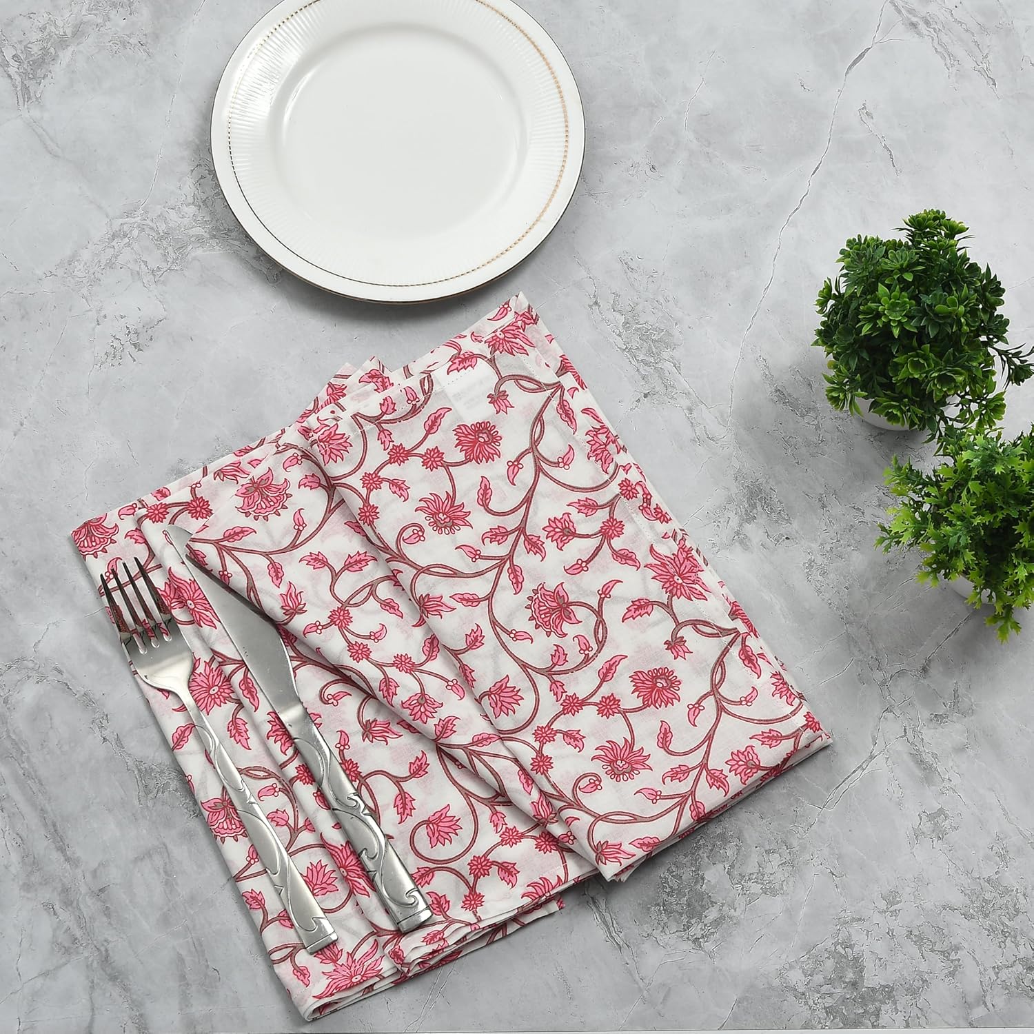 Cotton Cloth Napkins - Turkish Rose