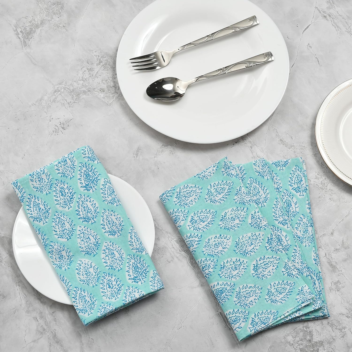 Cotton Cloth Napkins - Turquoise Blue