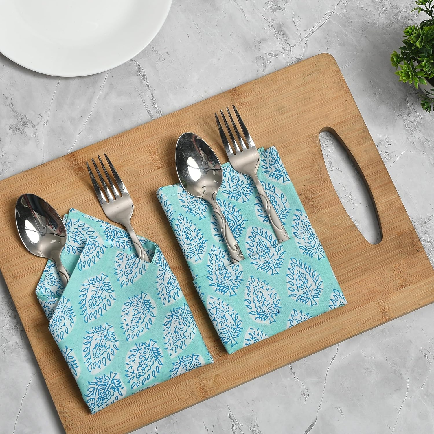 Cotton Cloth Napkins - Turquoise Blue