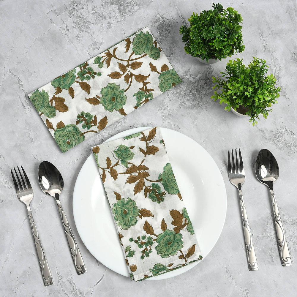 Cotton Cloth Napkins Set of 4 - Moss Green