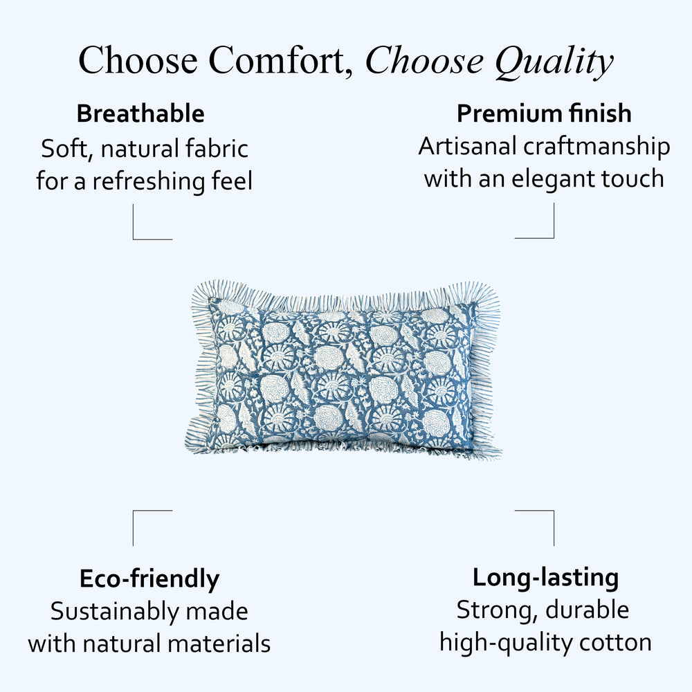 Ruffle Sham Cover - Blue Meadow