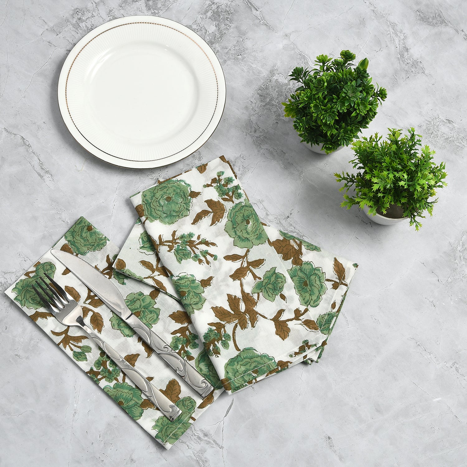 Cotton Cloth Napkins - Moss Green