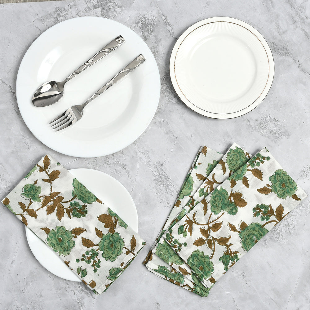 Cotton Cloth Napkins Set of 4 - Moss Green