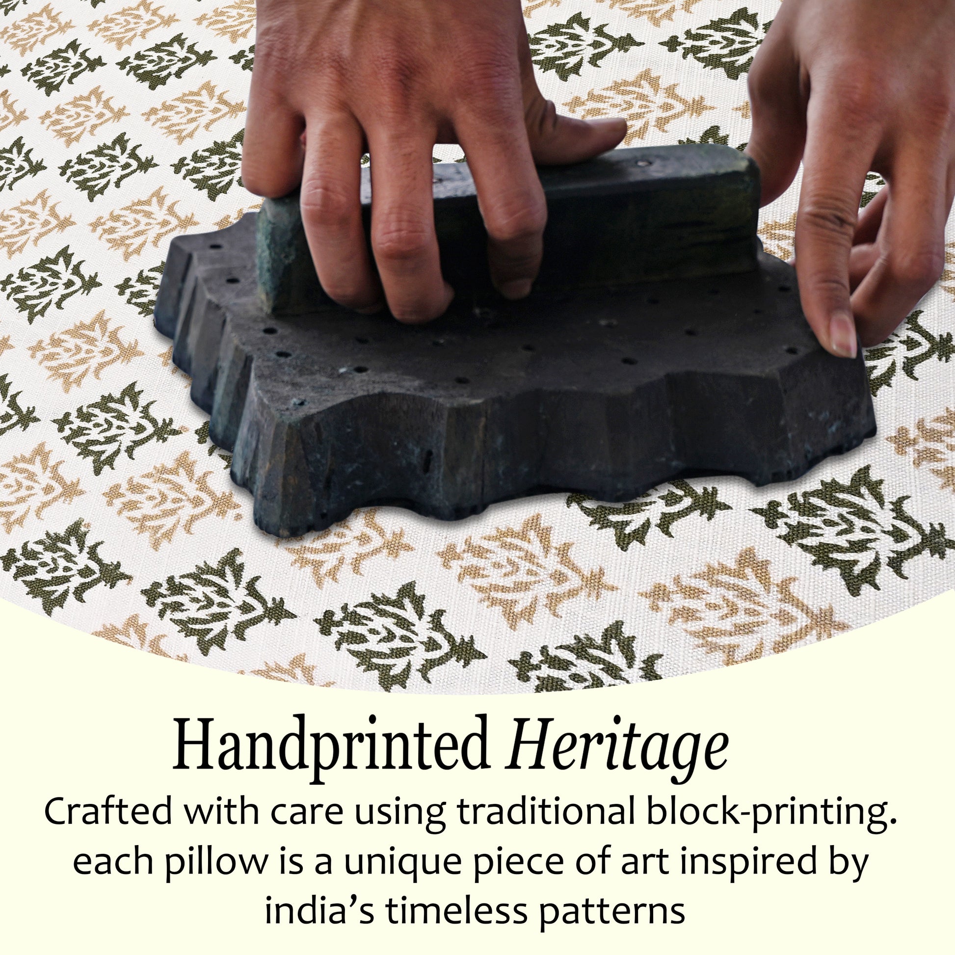 Boho Cotton Pillow Covers - Botanical Trellis Green