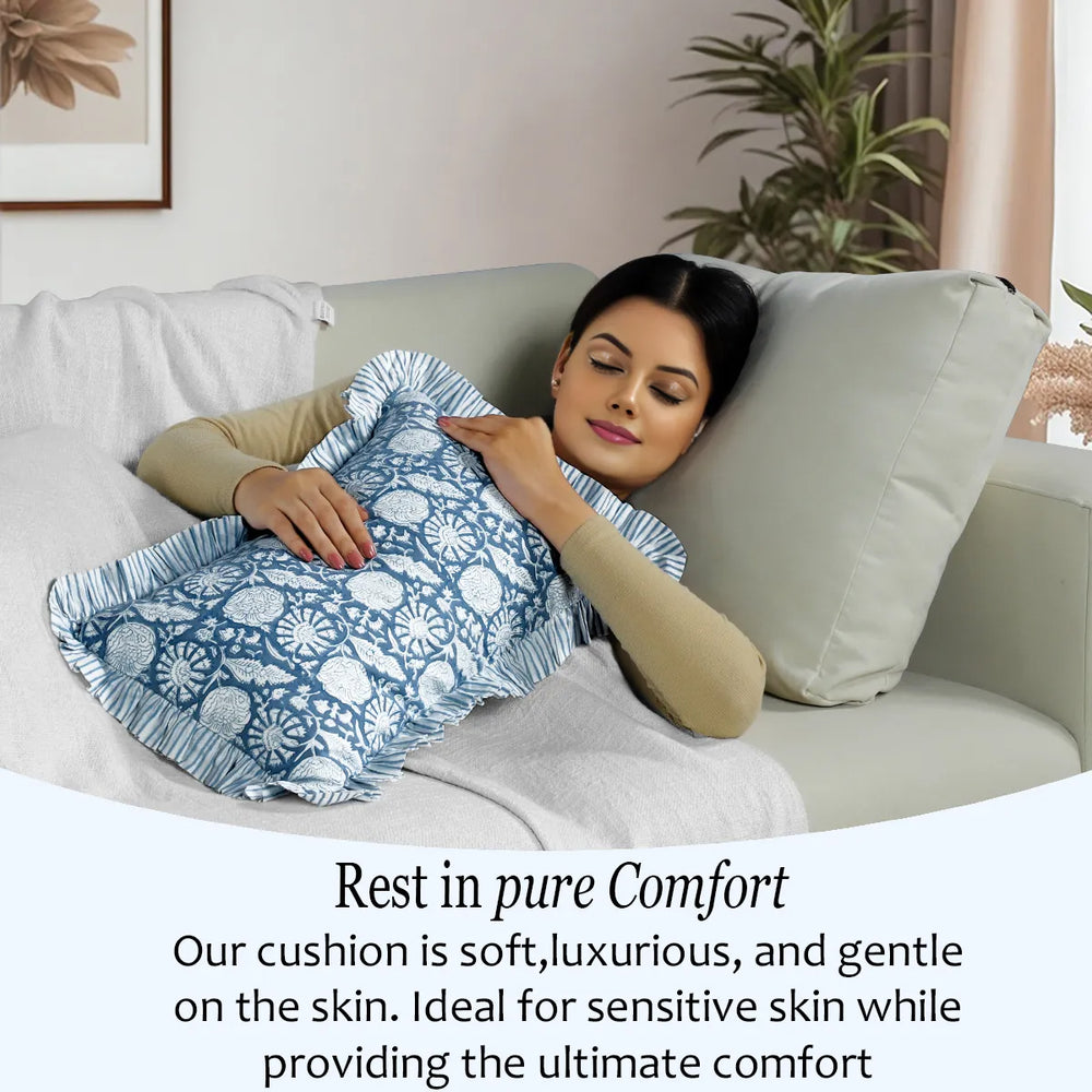 Ruffle Sham Cover - Blue Meadow