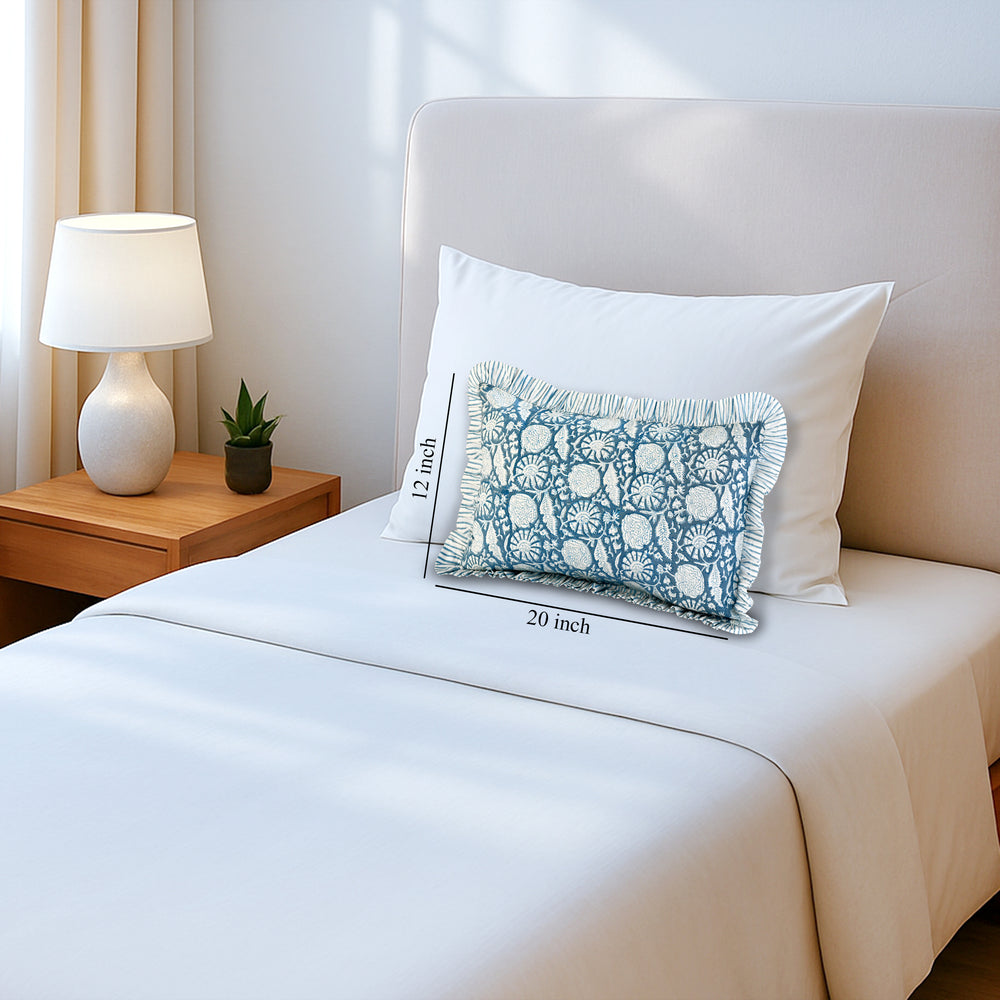Ruffle Sham Cover - Blue Meadow