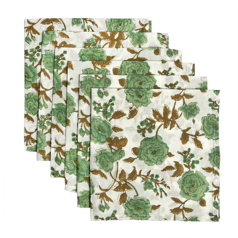 Cotton Cloth Napkins Set of 4 - Moss Green