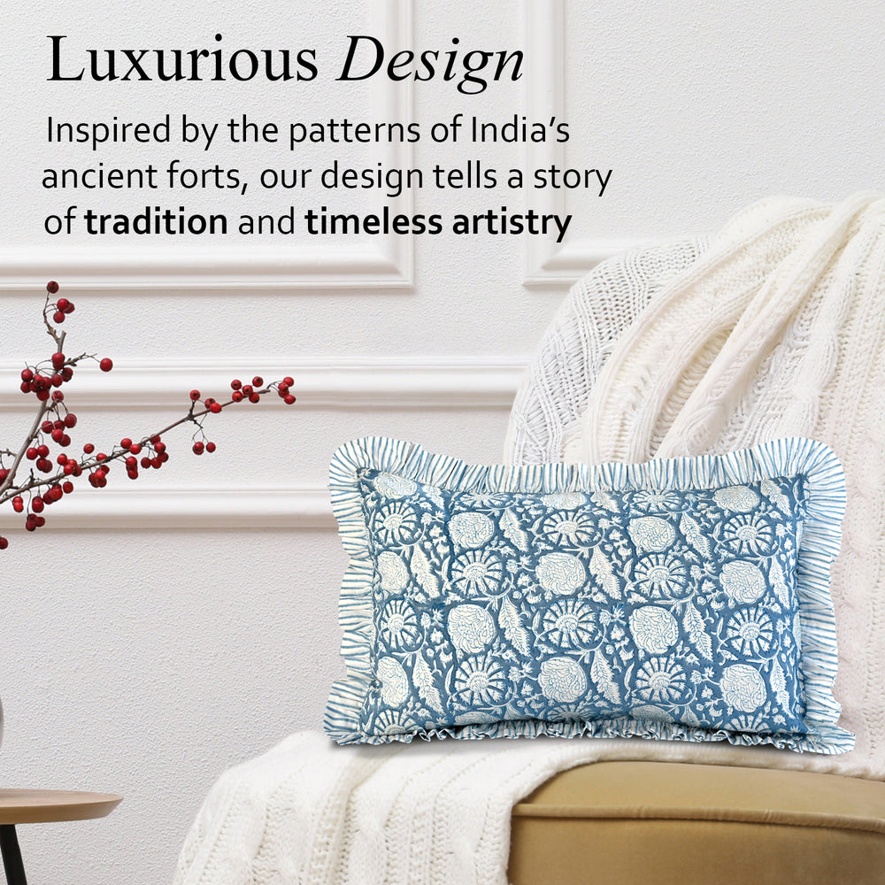 Ruffle Sham Cover - Blue Meadow