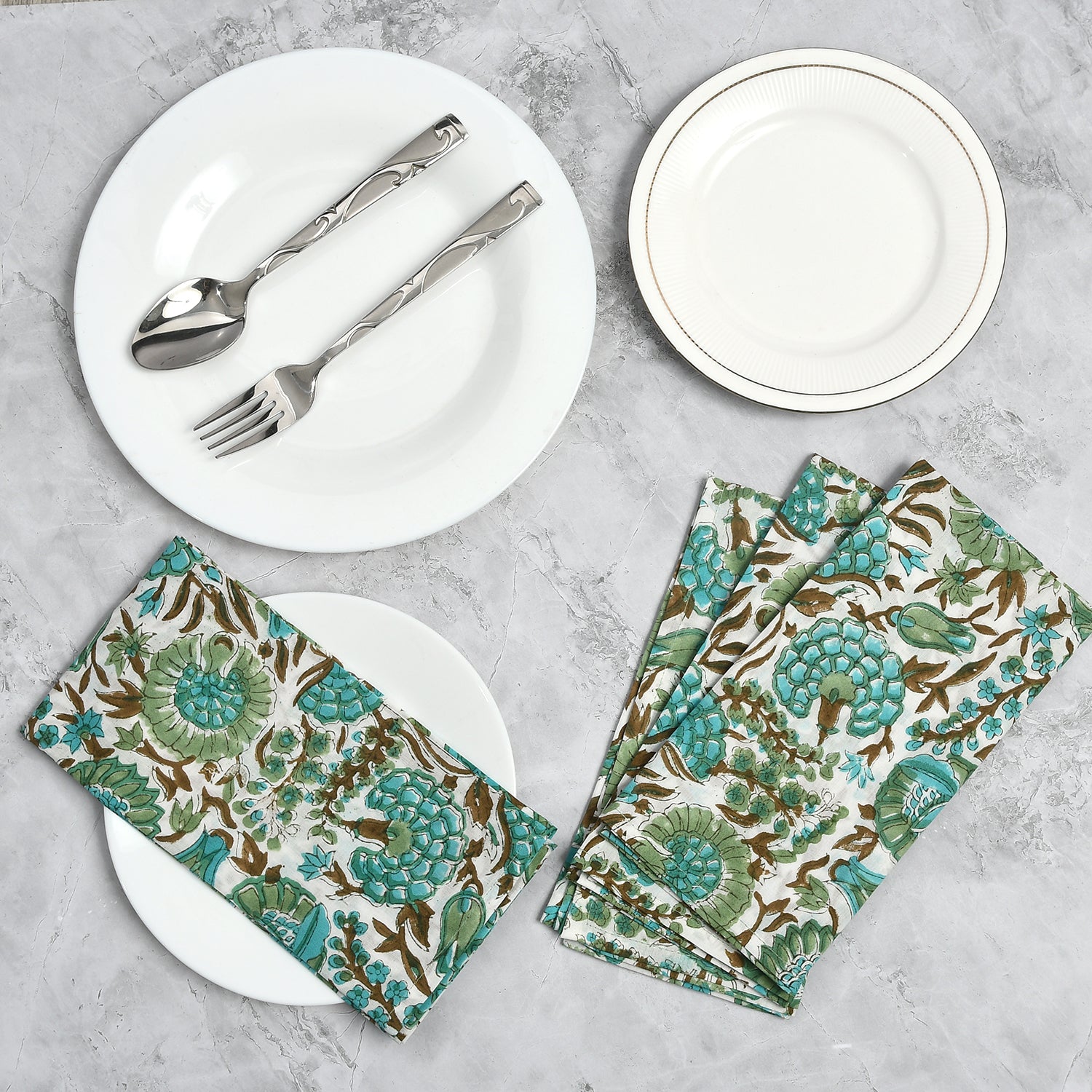 Cotton Cloth Napkins - Aqua Green