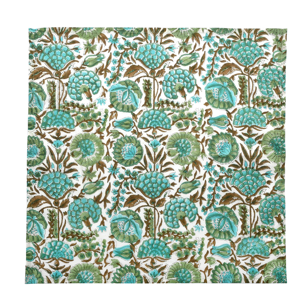 Cotton Cloth Napkins Set of 4- Aqua Green